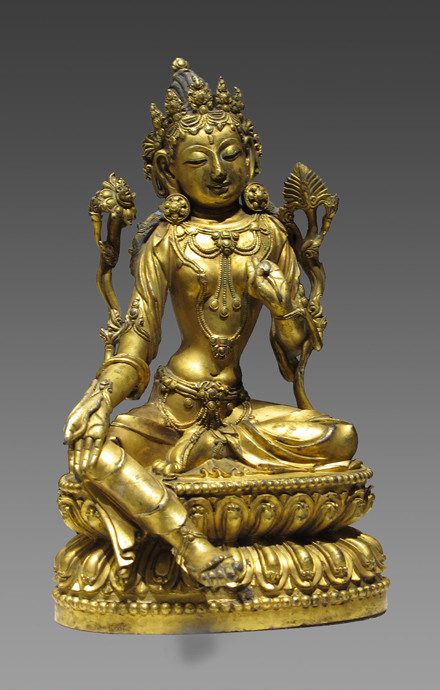 Green tara graybg