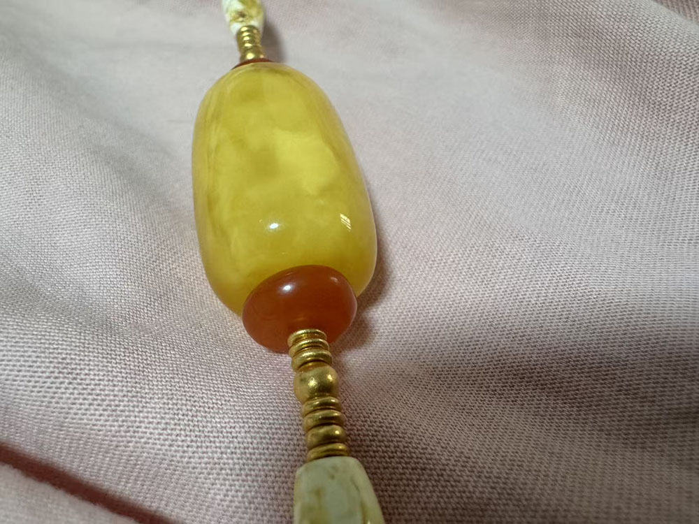蜜蜡南红锁骨链